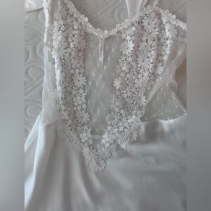 White lace slip dress